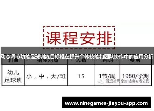 动态调节功能足球训练目标框在提升个体技能和团队协作中的应用分析